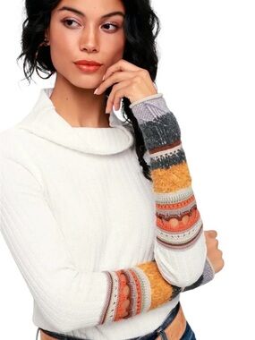 Free People Mixed Up Cuff Top Size S